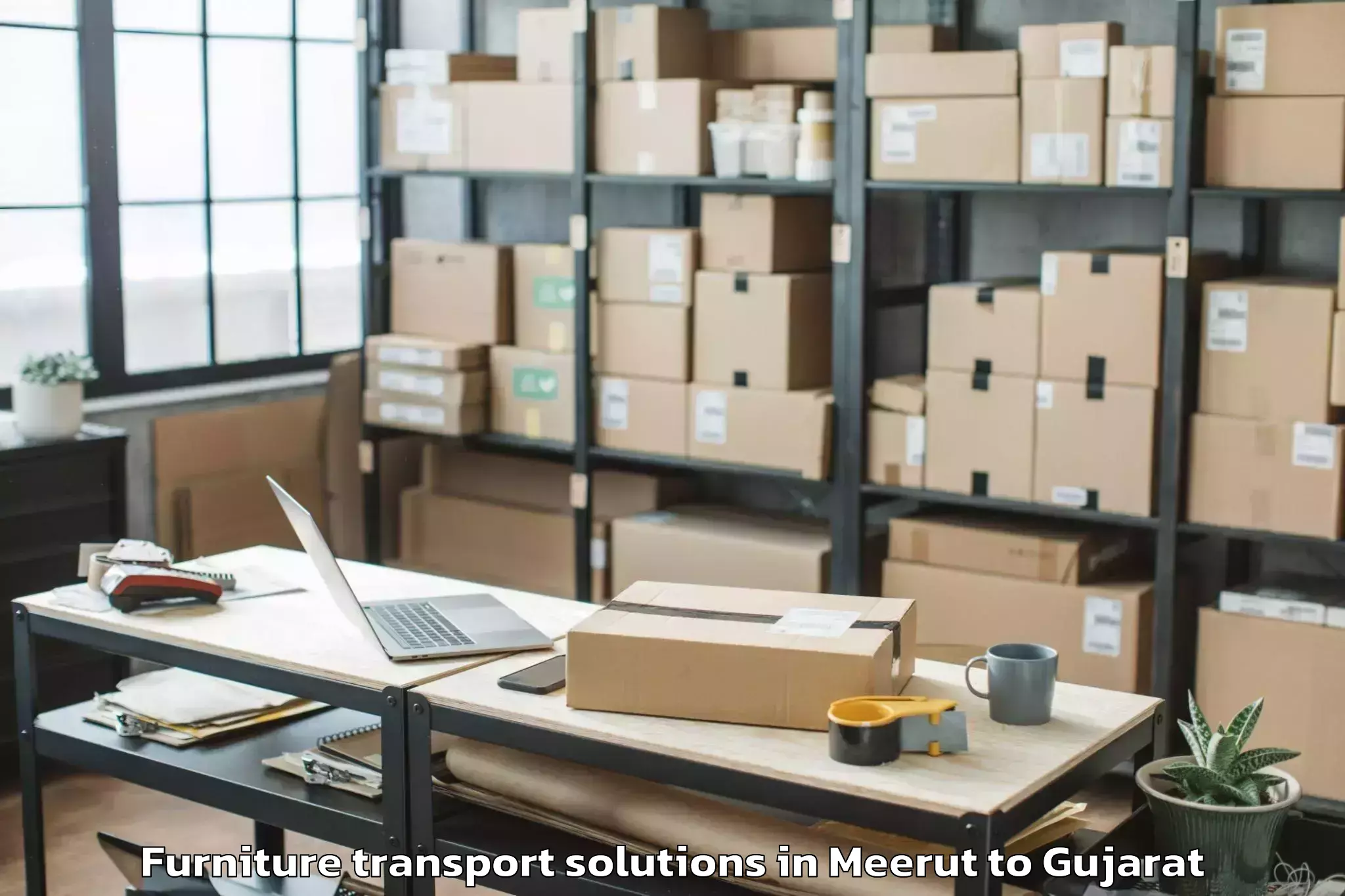 Meerut to Kandla Furniture Transport Solutions Booking